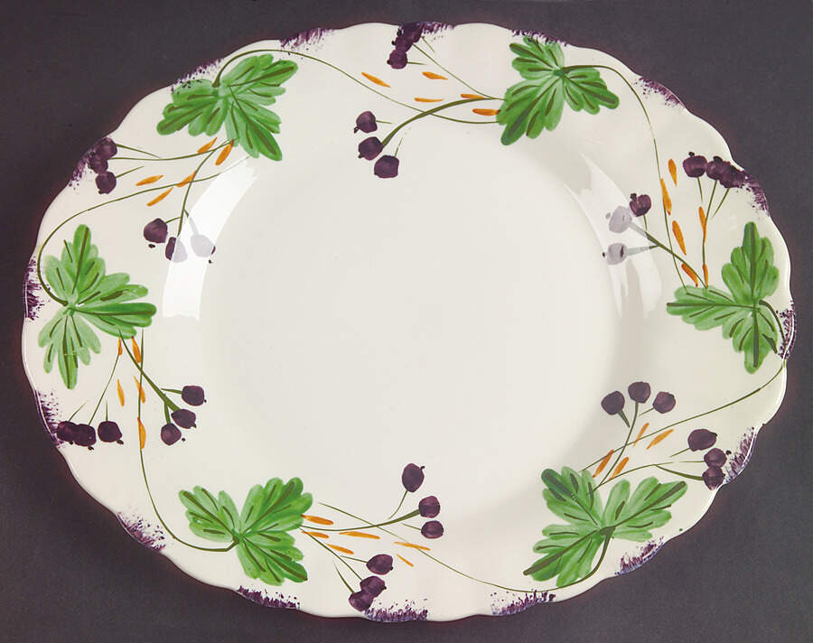 Fox Grape 11" Oval Serving Platter by Blue Ridge Southern Pottery-1