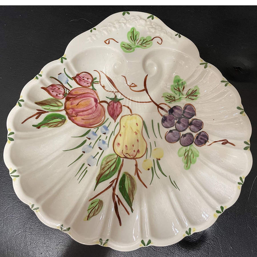 Fruit Basket 9" Shell Shaped Bowl by Blue Ridge Southern Pottery-1