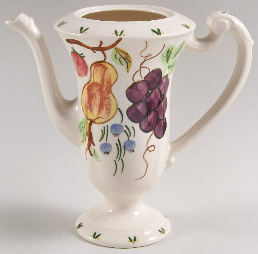Fruit Basket Coffee Pot No Lid by Blue Ridge Southern Pottery-1