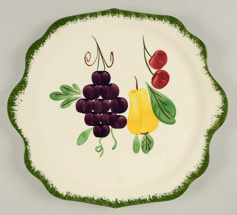 Fruit Fantasy Square Cake Plate by Blue Ridge Southern Pottery-1