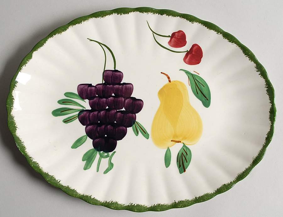 Fruit Fantasy 11" Oval Serving Platter by Blue Ridge Southern Pottery-1
