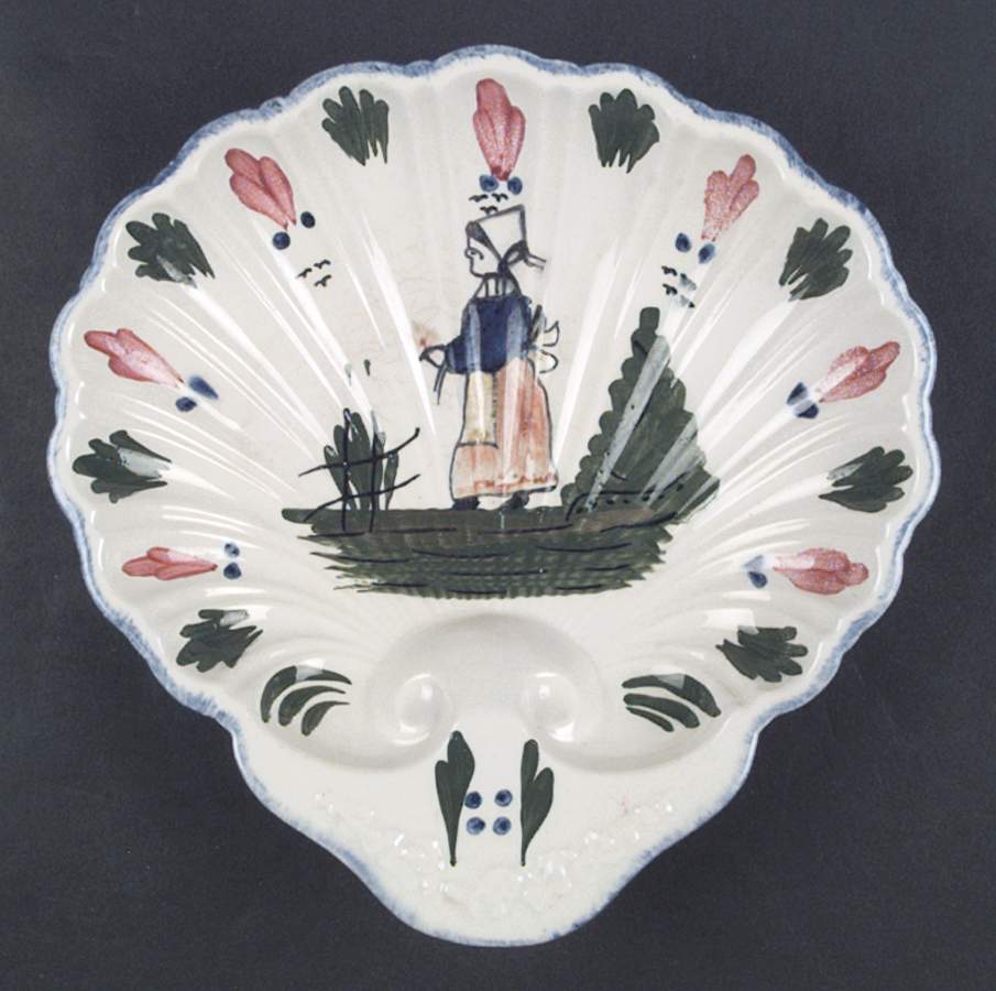 French Peasant 9" Shell Shaped Bowl by Blue Ridge Southern Pottery-1