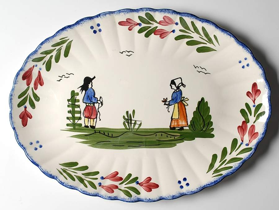 French Peasant 15" Oval Serving Platter by Blue Ridge Southern Pottery-1