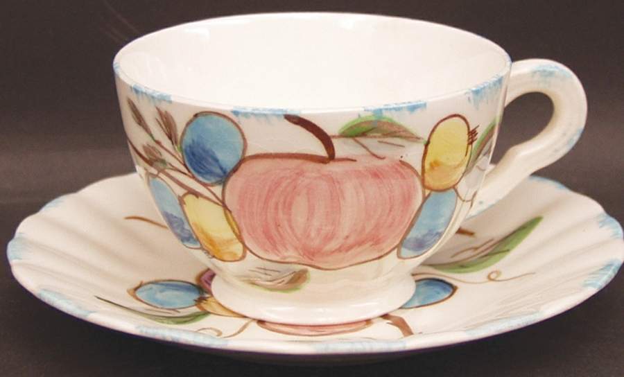 Fruit Sherbet Footed Cup & Saucer Set by Blue Ridge Southern Pottery-1