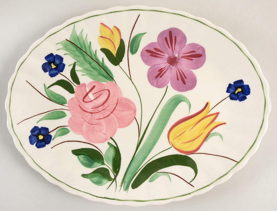 Garden Lane 12" Oval Serving Platter by Blue Ridge Southern Pottery-1