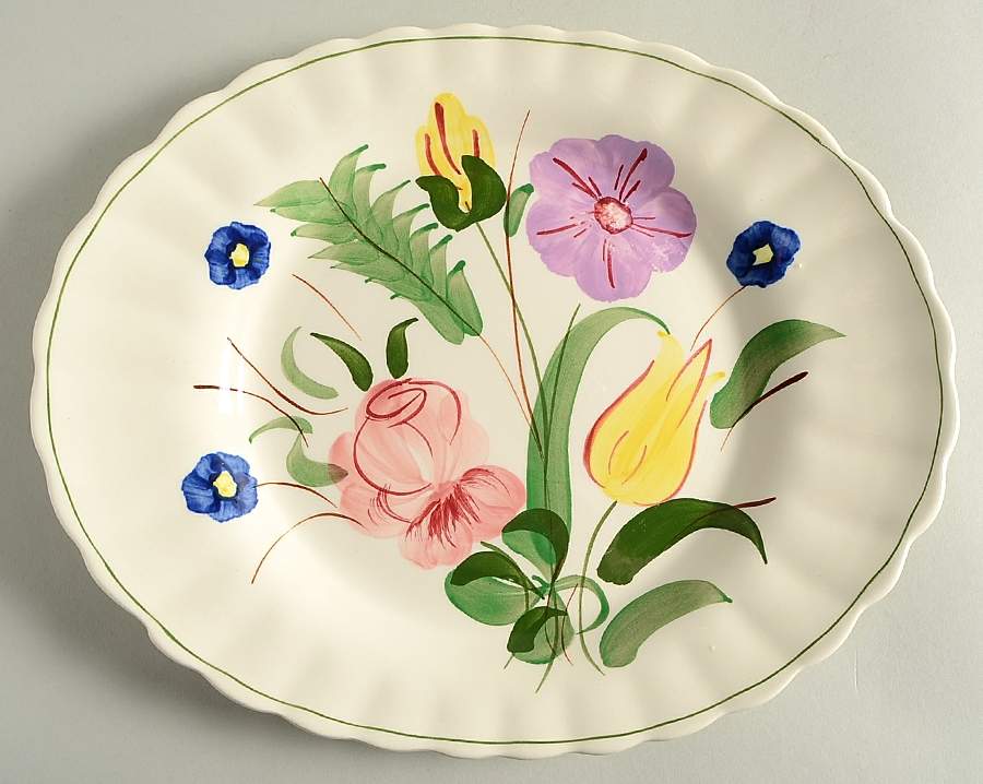 Garden Lane 11" Oval Serving Platter by Blue Ridge Southern Pottery-1
