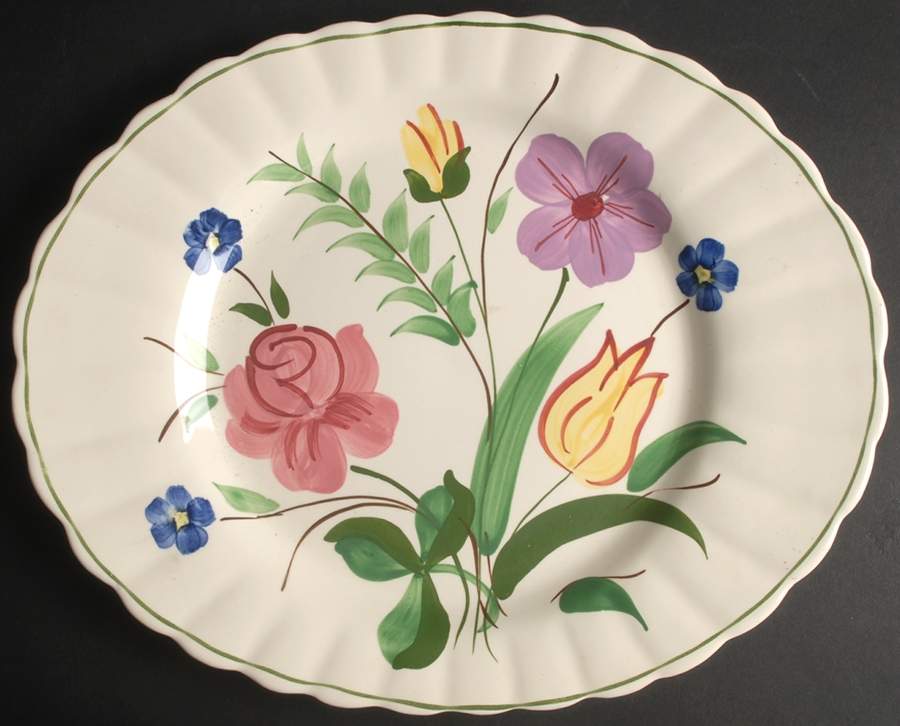 Garden Lane 13" Oval Serving Platter by Blue Ridge Southern Pottery-1