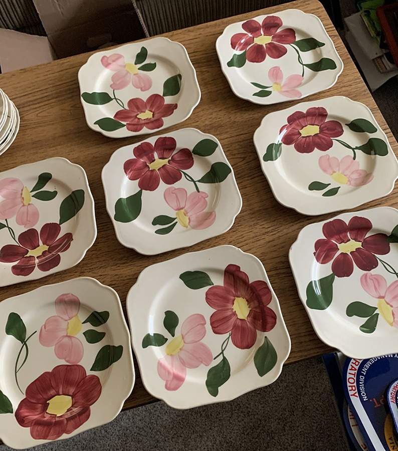 Georgian Belle Square Dessert Plate by Blue Ridge Southern Pottery-1