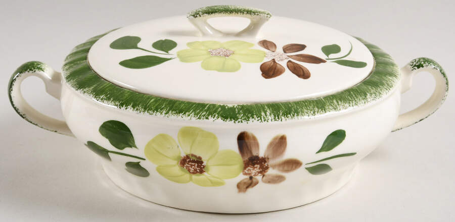 Green Briar Round Covered Vegetable by Blue Ridge Southern Pottery-1