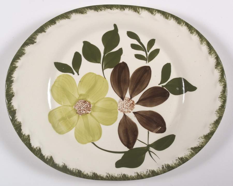 Green Briar 11" Oval Serving Platter by Blue Ridge Southern Pottery-1