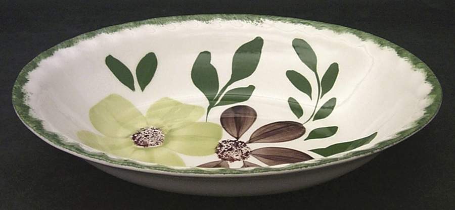 Green Briar 9" Oval Vegetable Bowl by Blue Ridge Southern Pottery-1