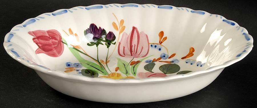 Grandmother's Garden 9" Oval Vegetable Bowl by Blue Ridge Southern Pottery-1