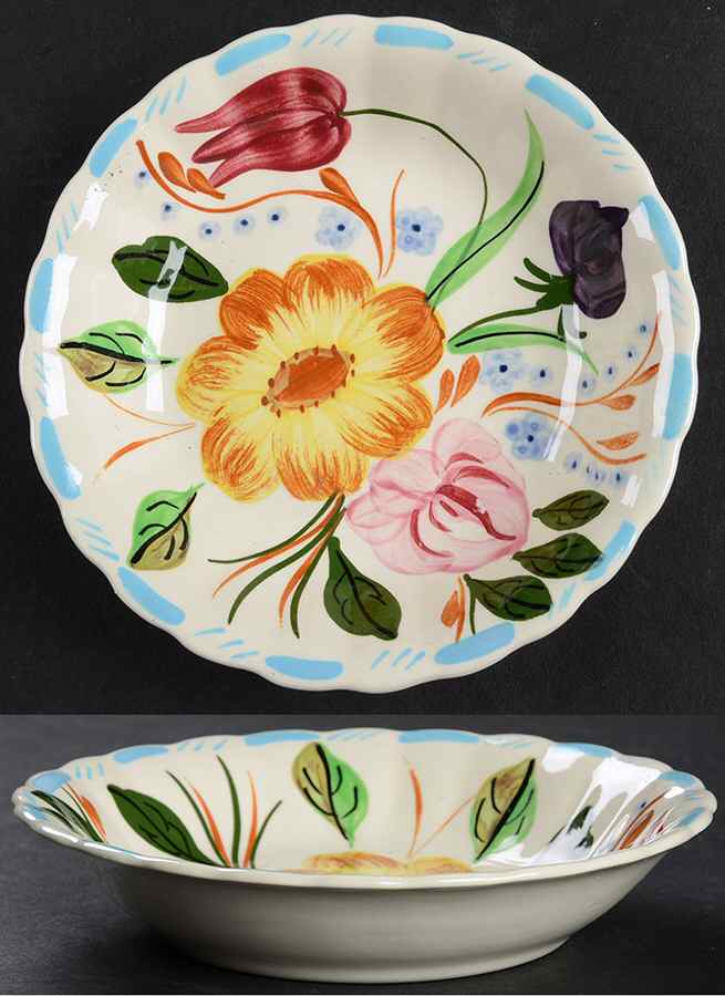 Grandmother's Garden Fruit/Dessert (Sauce) Bowl by Blue Ridge Southern Pottery-1