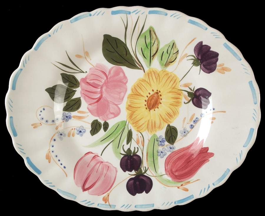 Grandmother's Garden 11" Oval Serving Platter by Blue Ridge Southern Pottery-1