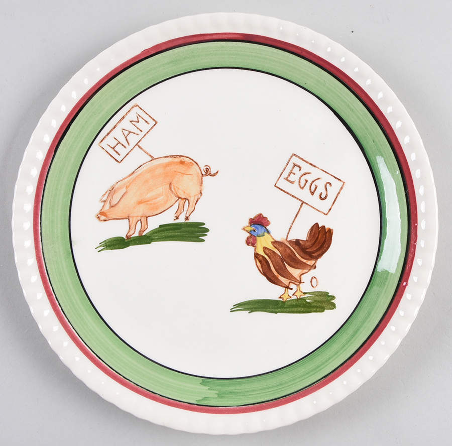 Ham 'N Eggs Luncheon Plate by Blue Ridge Southern Pottery-1