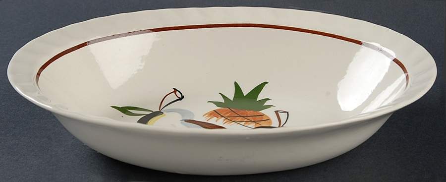 Hawaiian Fruit 9" Oval Vegetable Bowl by Blue Ridge Southern Pottery-1