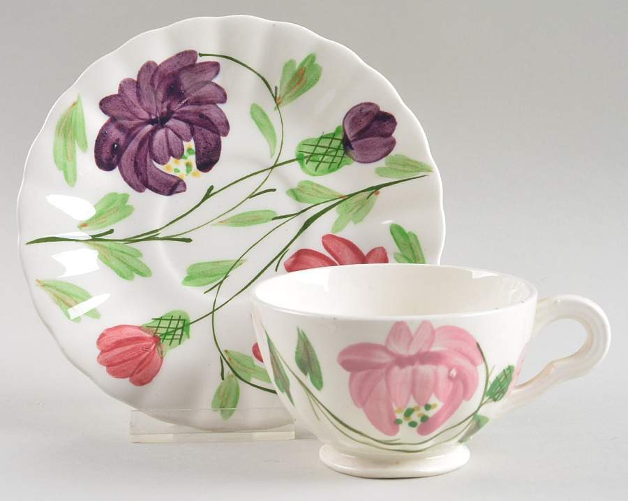 Karen Footed Cup & Saucer Set by Blue Ridge Southern Pottery-1