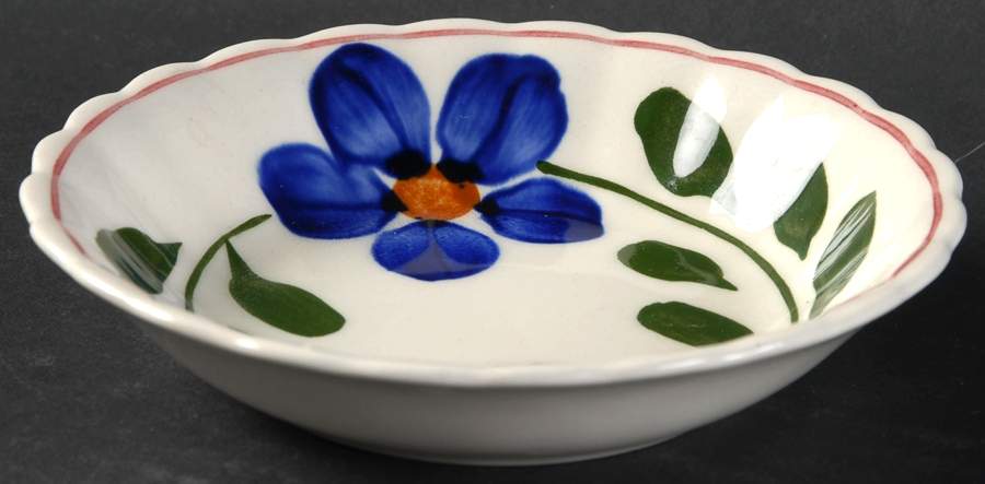 Laurel Wreath Petunia Fruit/Dessert (Sauce) Bowl by Blue Ridge Southern Pottery-1