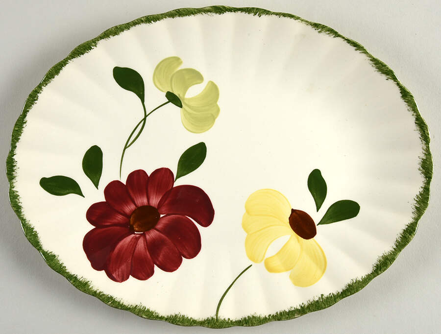 Lovely Linda Variant 11" Oval Serving Platter by Blue Ridge Southern Pottery-1