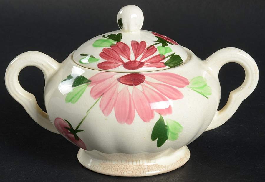 Mardi Gras (Colonial, No Trim) Sugar Bowl & Lid by Blue Ridge Southern Pottery-1