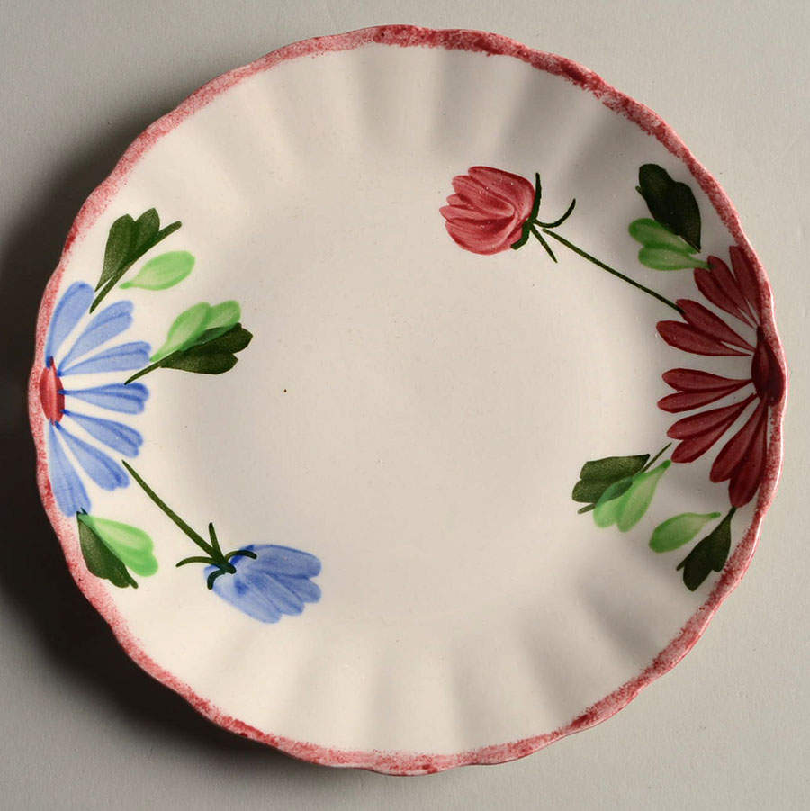 Mardi Gras (Colonial, Red Trim) Dessert/Pie Plate by Blue Ridge Southern Pottery-1