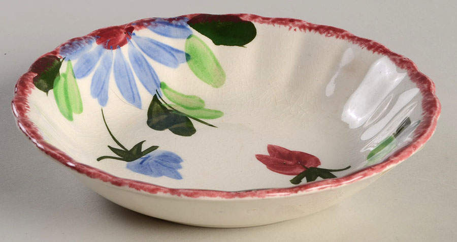 Mardi Gras (Colonial, Red Trim) Fruit/Dessert (Sauce) Bowl by Blue Ridge Southern Pottery-1