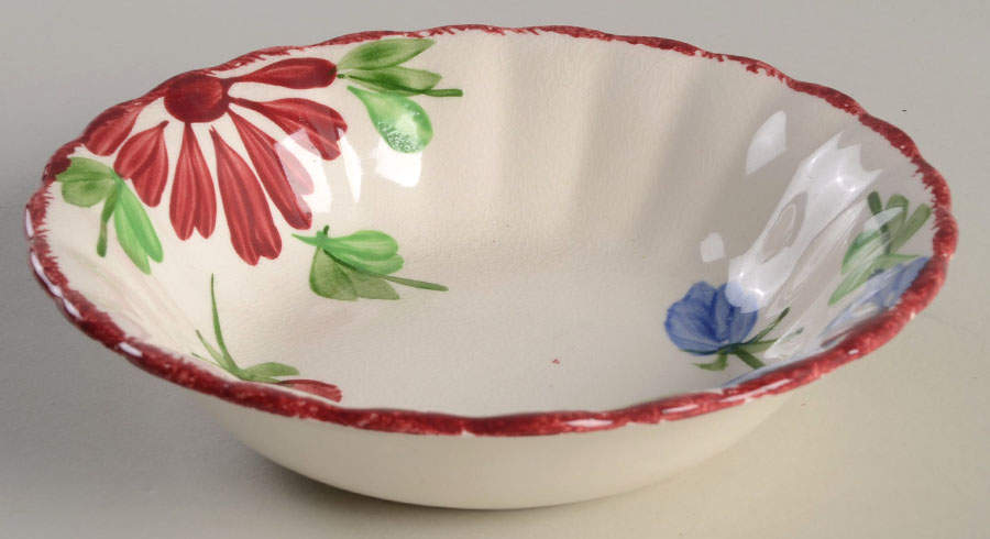 Mardi Gras (Colonial, Red Trim) Coupe Cereal Bowl by Blue Ridge Southern Pottery-1