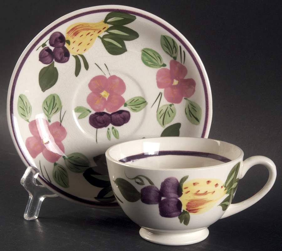 Mary Footed Cup & Saucer Set by Blue Ridge Southern Pottery-1