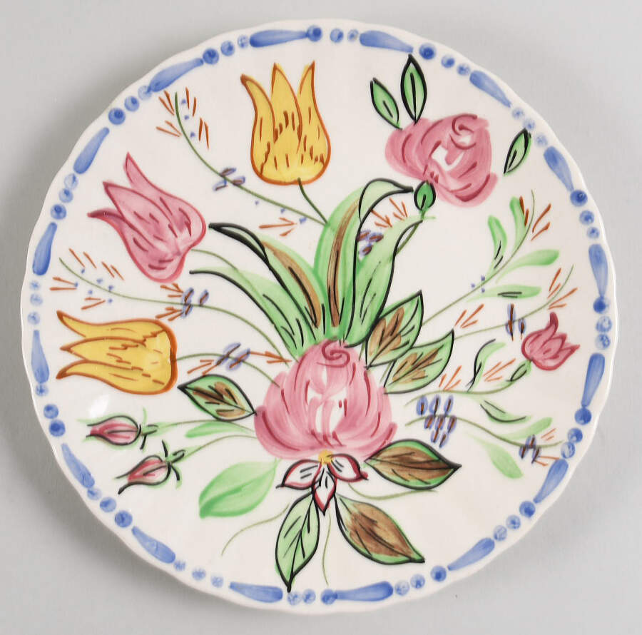 Nove Rose Luncheon Plate by Blue Ridge Southern Pottery-1