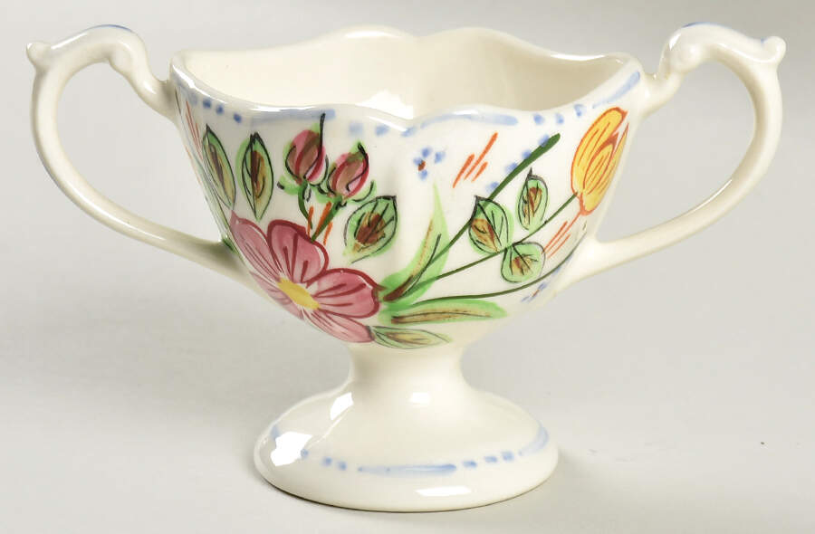 Nove Rose Open Sugar Bowl by Blue Ridge Southern Pottery-1