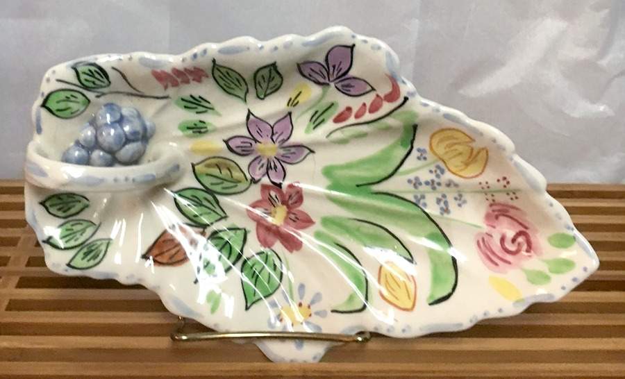 Nove Rose Leaf Shaped Dish by Blue Ridge Southern Pottery-1