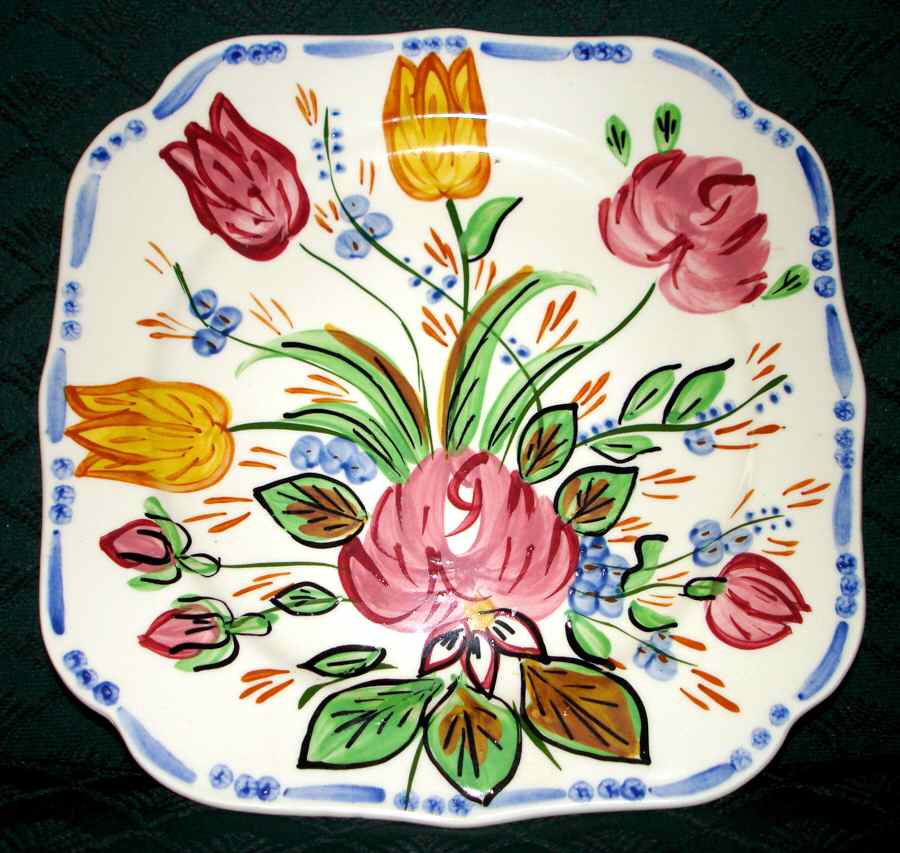 Nove Rose Square Salad Plate by Blue Ridge Southern Pottery-1