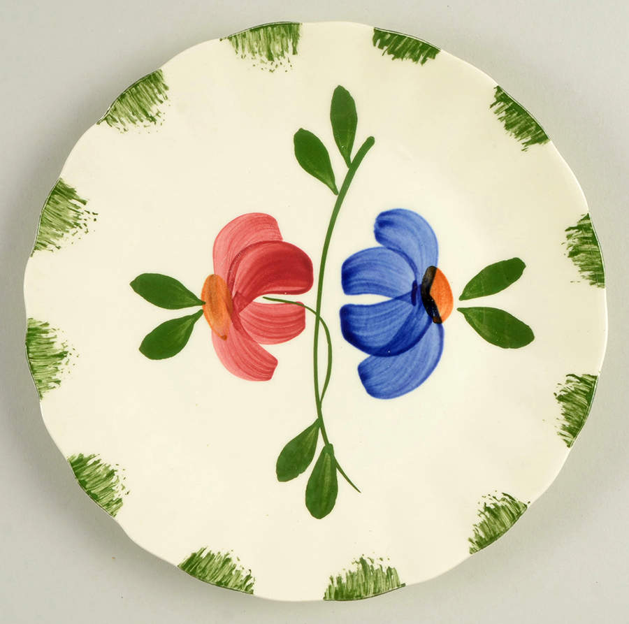Painted Daisy Dessert/Pie Plate by Blue Ridge Southern Pottery-1