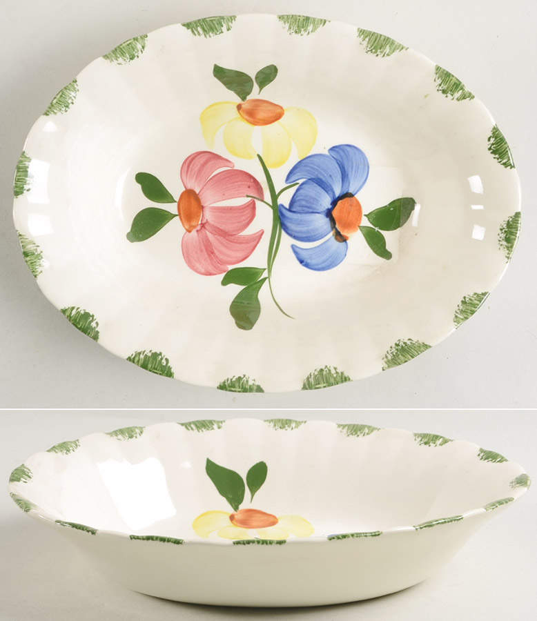 Painted Daisy 9" Oval Vegetable Bowl by Blue Ridge Southern Pottery-1