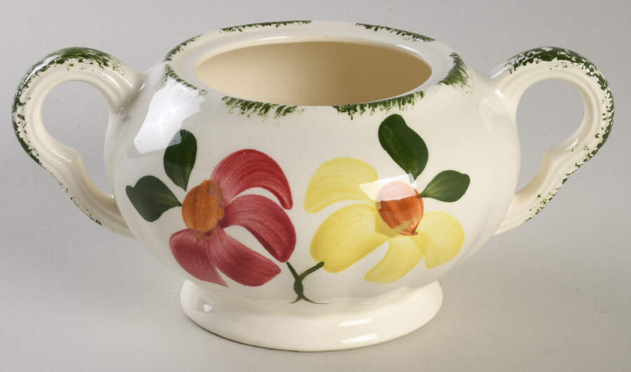 Painted Daisy Sugar Bowl No Lid by Blue Ridge Southern Pottery-1