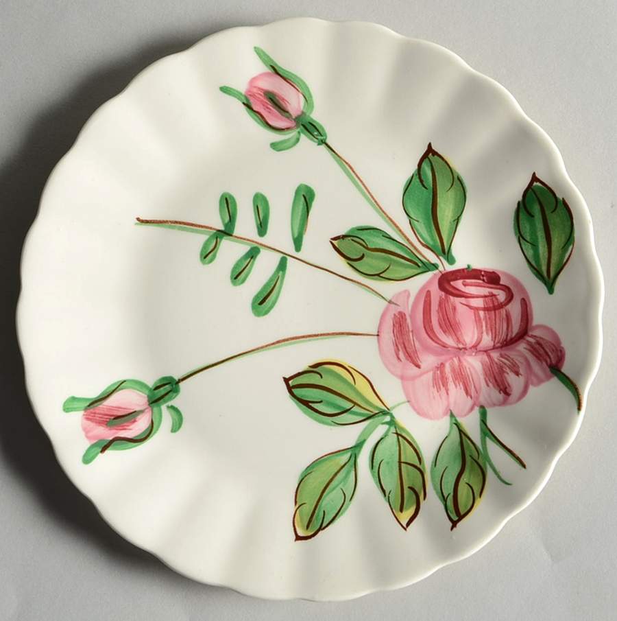 Paper Rose Dessert/Pie Plate by Blue Ridge Southern Pottery-1