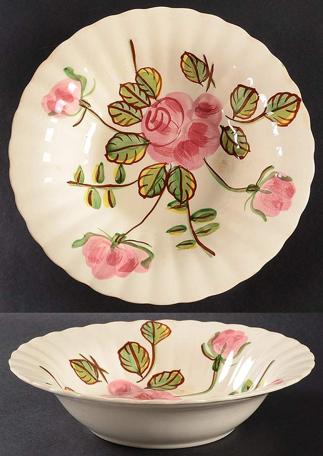 Paper Rose 9" Round Vegetable Bowl by Blue Ridge Southern Pottery-1