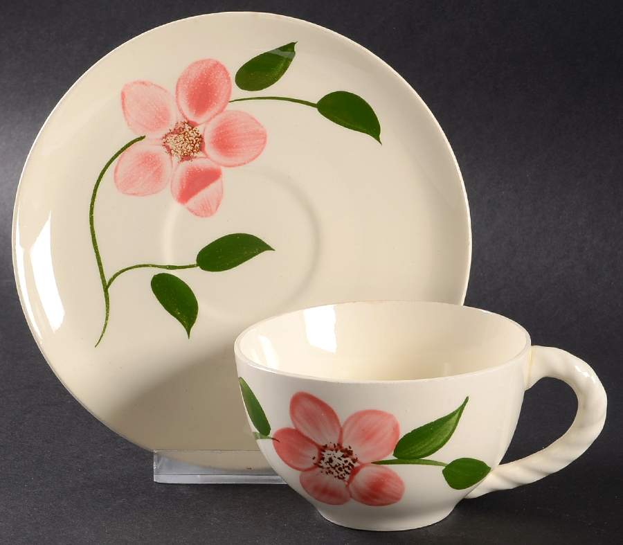 Peggy Flat Cup & Saucer Set by Blue Ridge Southern Pottery-1