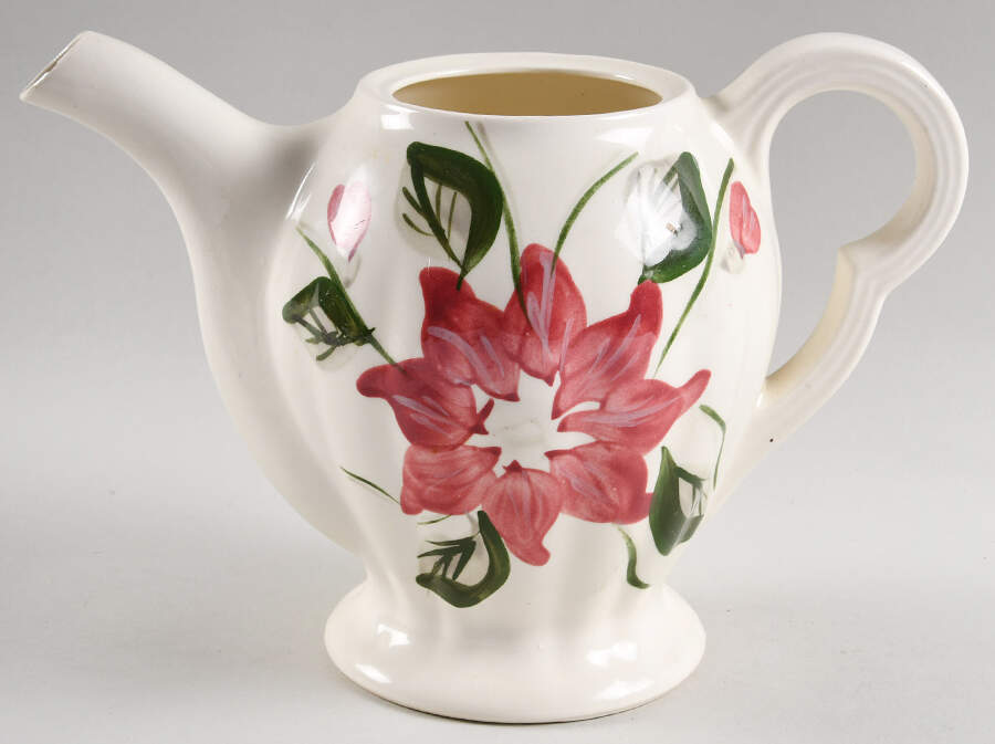 Poinsettia (Colonial) Teapot No Lid by Blue Ridge Southern Pottery-1