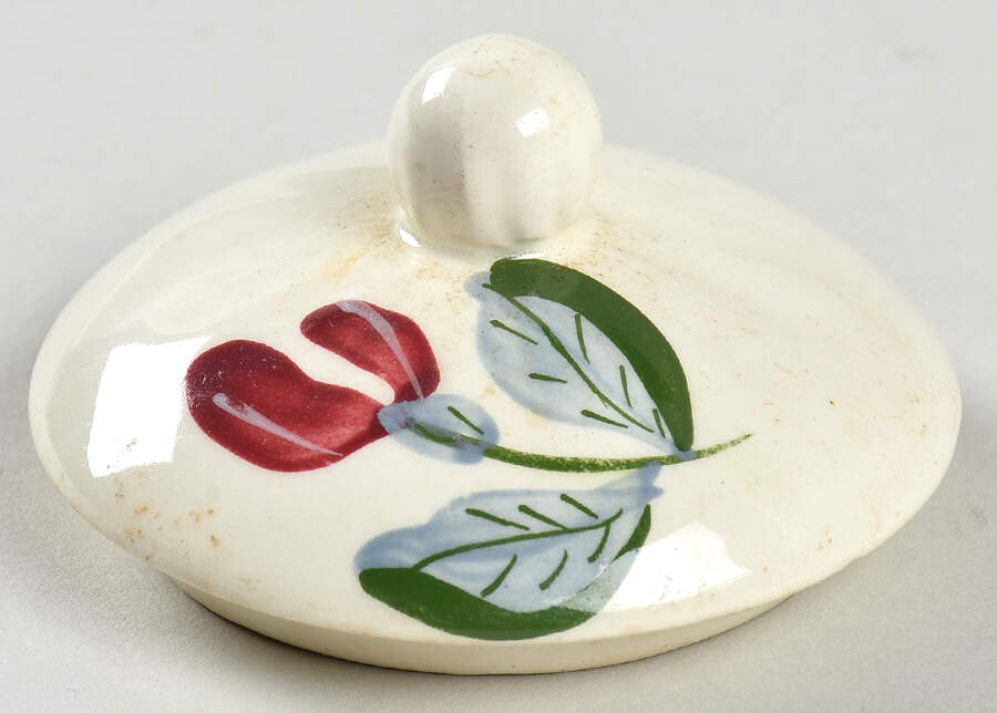 Poinsettia (Colonial) Lid for Sugar Bowl by Blue Ridge Southern Pottery-1