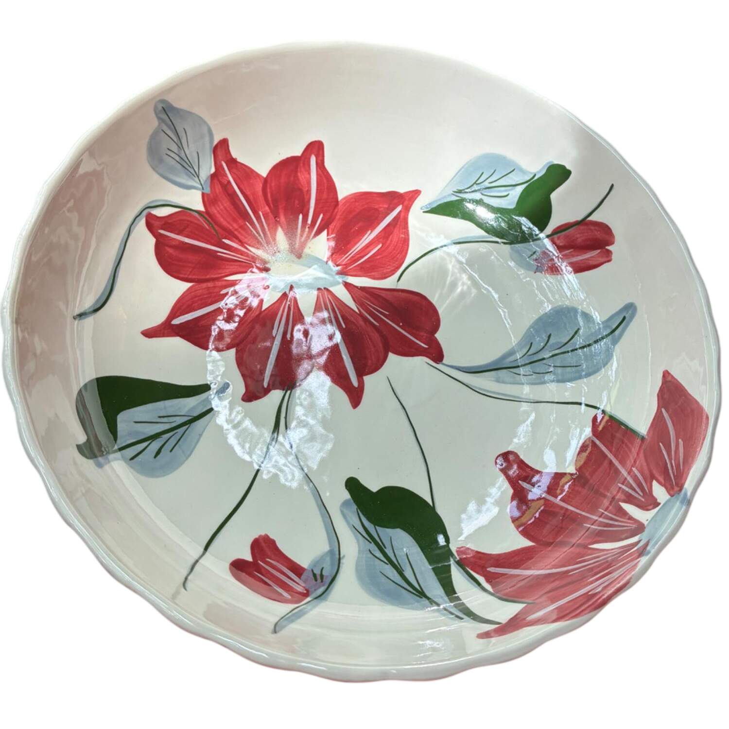 Poinsettia (Colonial) 10" Round Vegetable Bowl by Blue Ridge Southern Pottery-1