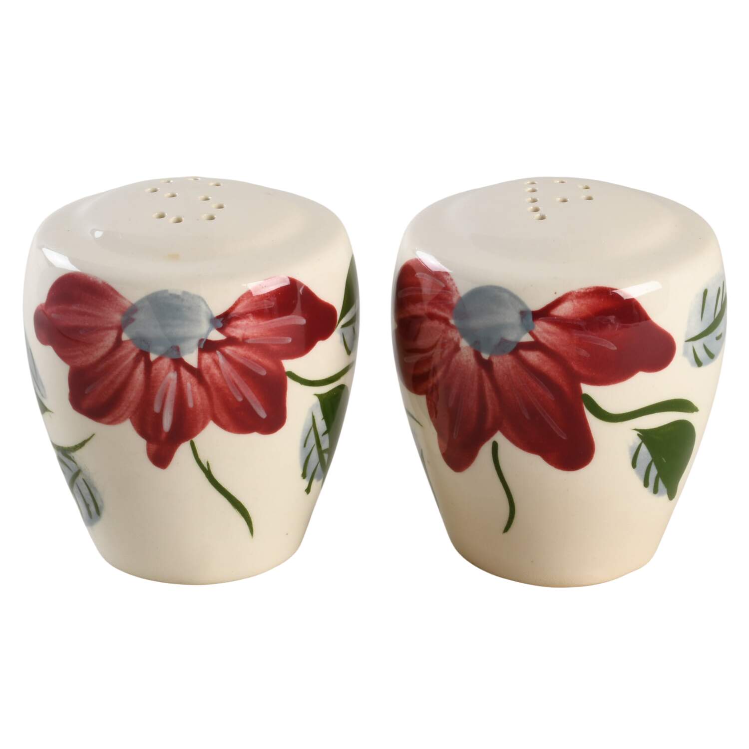 Poinsettia (Colonial) Salt & Pepper Set by Blue Ridge Southern Pottery-1