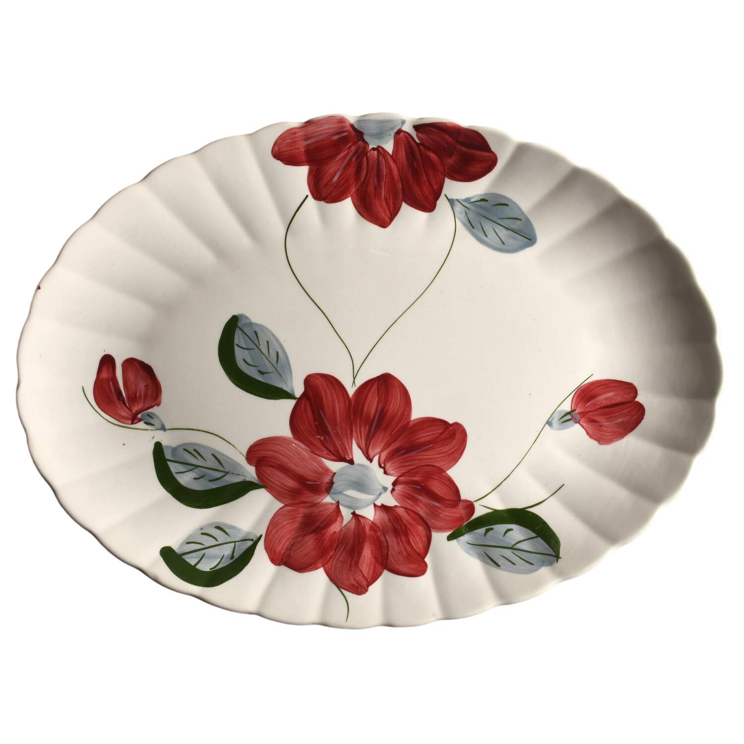 Poinsettia (Colonial) 15" Oval Serving Platter by Blue Ridge Southern Pottery-1
