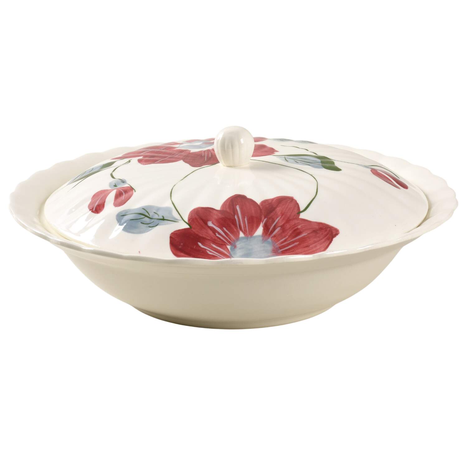 Poinsettia (Colonial) Round Covered Vegetable by Blue Ridge Southern Pottery-1