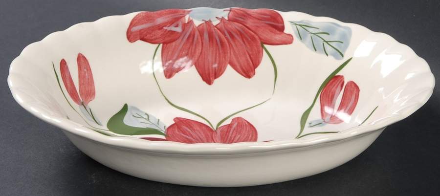 Poinsettia (Colonial) 9" Oval Vegetable Bowl by Blue Ridge Southern Pottery-1