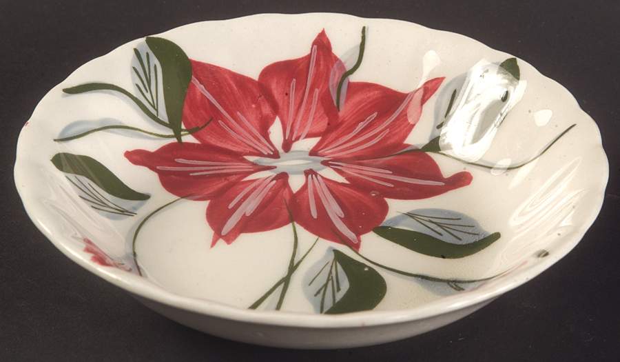 Poinsettia (Colonial) Fruit/Dessert (Sauce) Bowl by Blue Ridge Southern Pottery-1