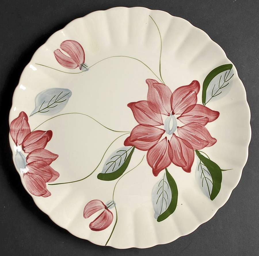 Poinsettia (Colonial) 11" Chop Plate (Round Platter) by Blue Ridge Southern Pottery-1