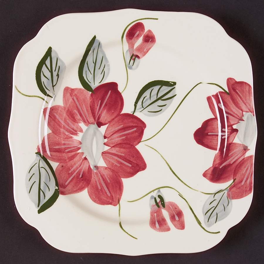 Poinsettia (Colonial) Square Salad Plate by Blue Ridge Southern Pottery-1