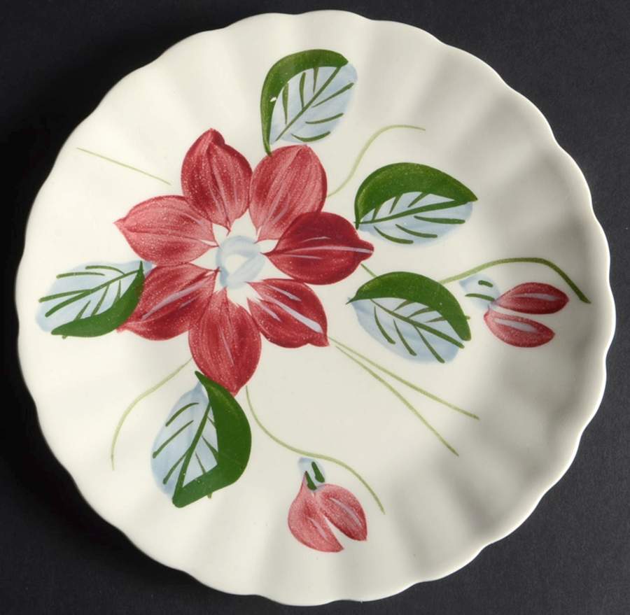 Poinsettia (Colonial) Dessert/Pie Plate by Blue Ridge Southern Pottery-1