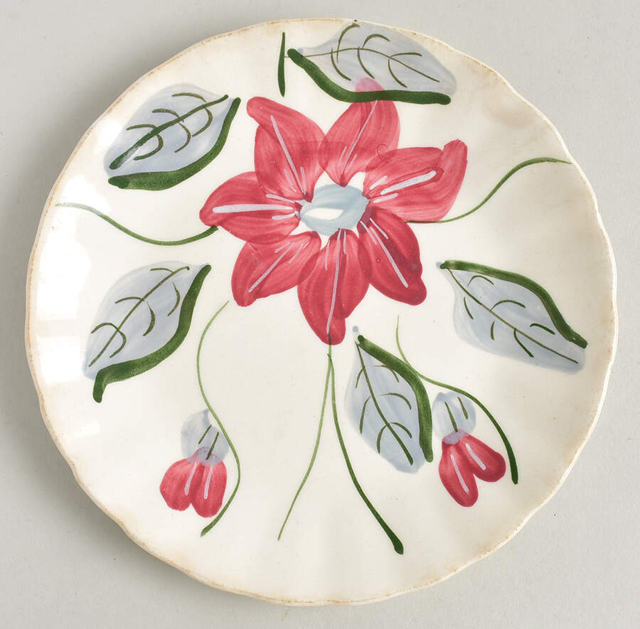 Poinsettia Dessert/Pie Plate by Blue Ridge Southern Pottery-1